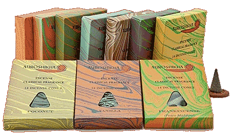 Incense - Auroshikha cones (14 per packet) end of stock